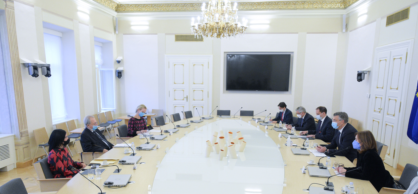 Predsjednik Vlade s predsjednikom Međunarodnog rezidualnog mehanizma za kaznene sudove Carmelom Agiusom